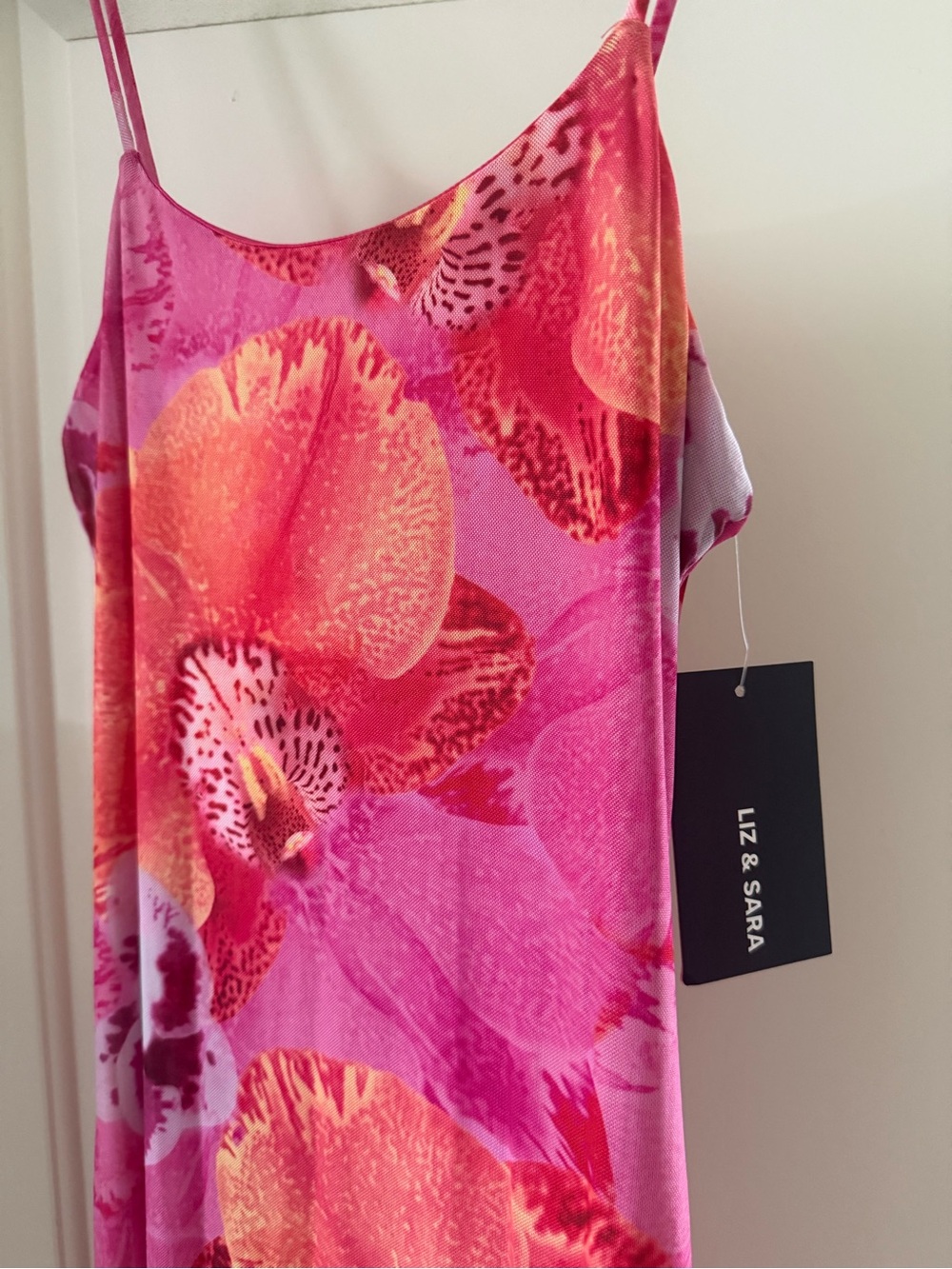 Pink Floral Slip Long Dress